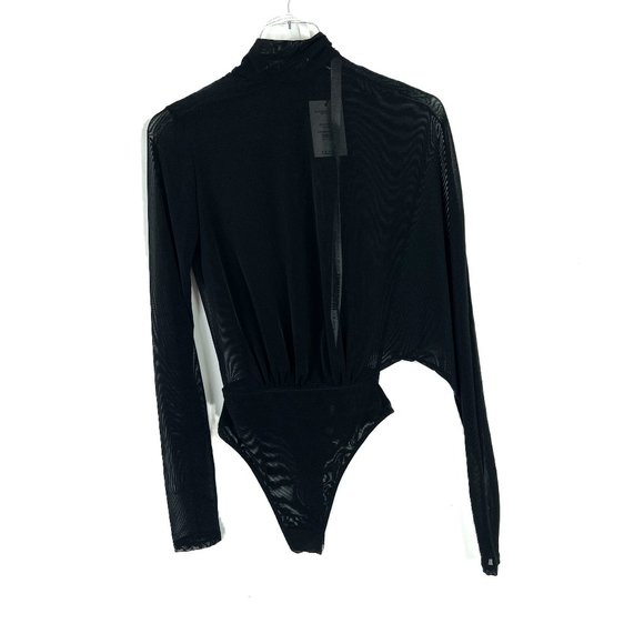 NWT Mistress Rocks Executive Black Mesh Draped Bodysuit Size XS NEW - Picture 2 of 11